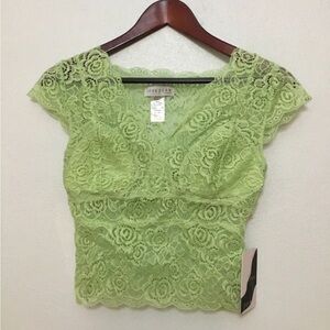Love Lime Lace Cap Sleeve Blouse